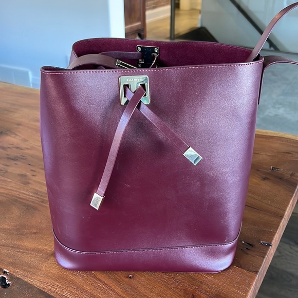 Danier Burgundy Leather Purse - Picture 1 of 5